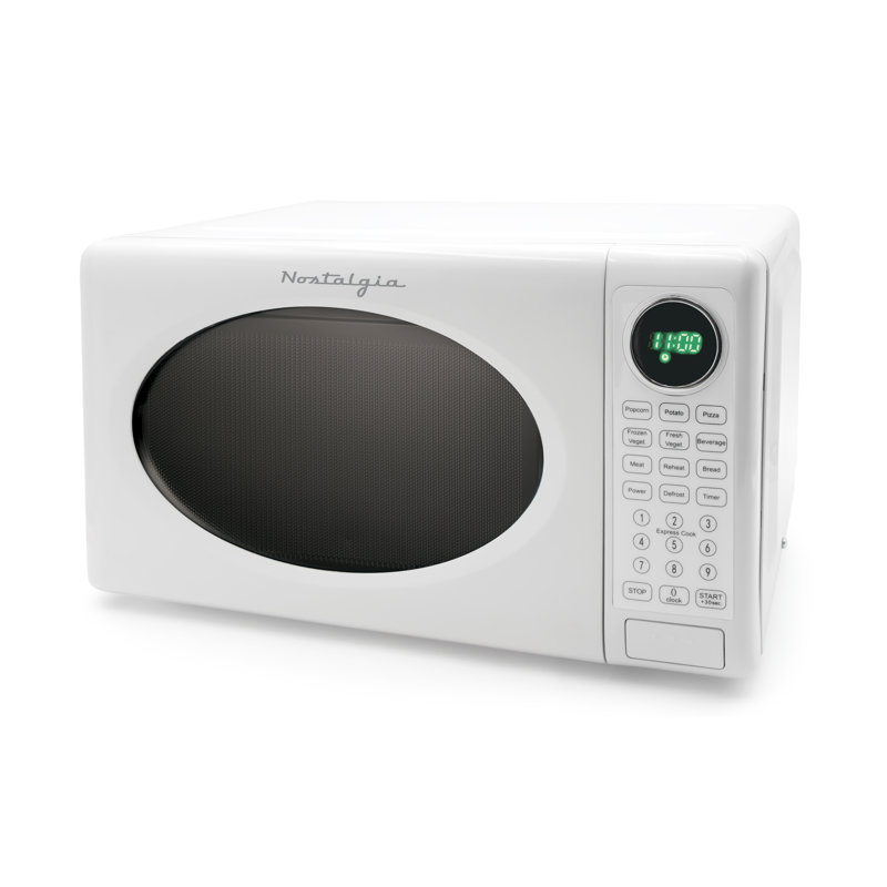 Nostalgia Retro 0.7 cu ft. 700 - Watt Countertop Microwave & Accessory Bundle, White