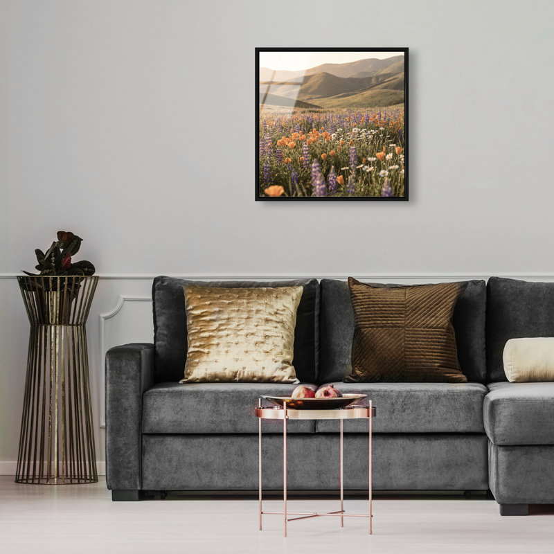 Lavender Hill Print by Oliver Gal, 17" H x 17" W, Black Floater Frame