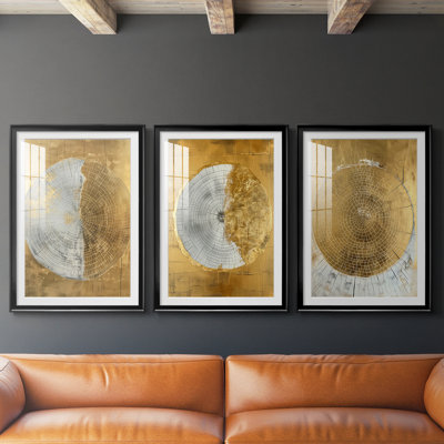 ABSTRACT Series CCXIX  -Custom Framed  Premium Print W Matt - 3 Pieces