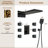 Rainier 4-Function 20 Inch Wall Mounted Rectangular Rainfall Thermostatic Shower System With 6 Body Jets-88543387