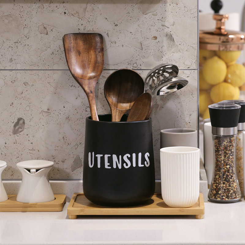 Ceramic / Porcelain Round Utensil Crock