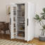 Armoire de cuisine 62,99 po, buffet blanc autoportant avec portes et tablettes, armoire de rangement pour cuisine, salon et salle à manger-726764329