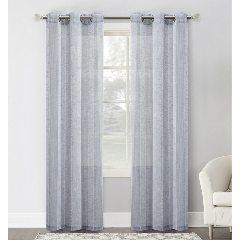 Rayures à rayures brodées, Argent, L 76 po x L 96 po