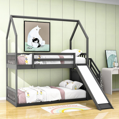 Lit superposé simple au-dessus de simple avec glissière et escalier Pendelton Kids