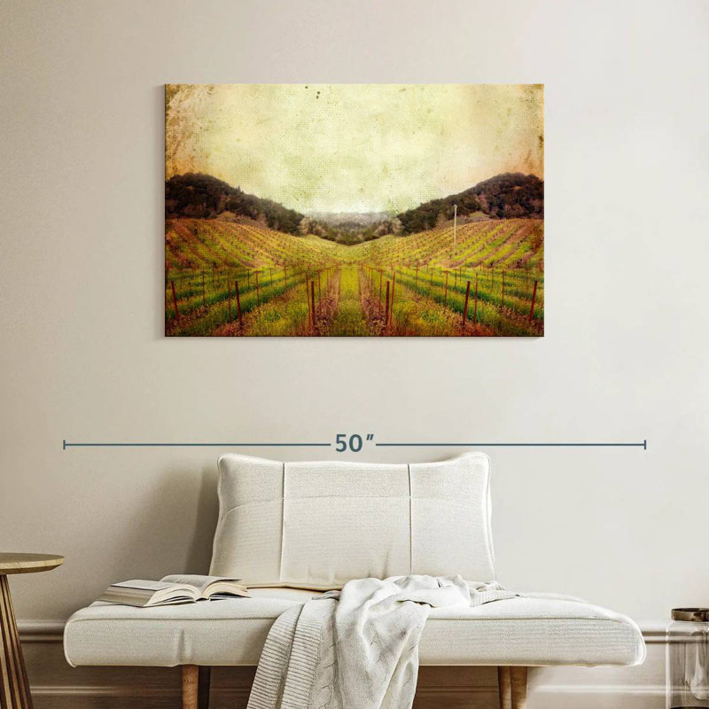 Alvord Napa Vineyard Landscape, H 26 po x l 39 po
