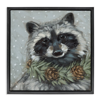 «Raccoon with Pinecones», art mural sur toile par Sara G. Designs