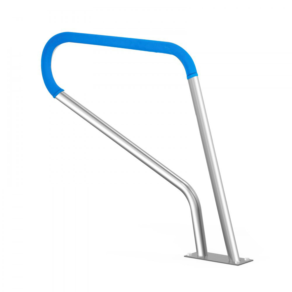 VEVOR Pool Handrail, 39 x 32 inch Railing, Stainless Steel with Base ...