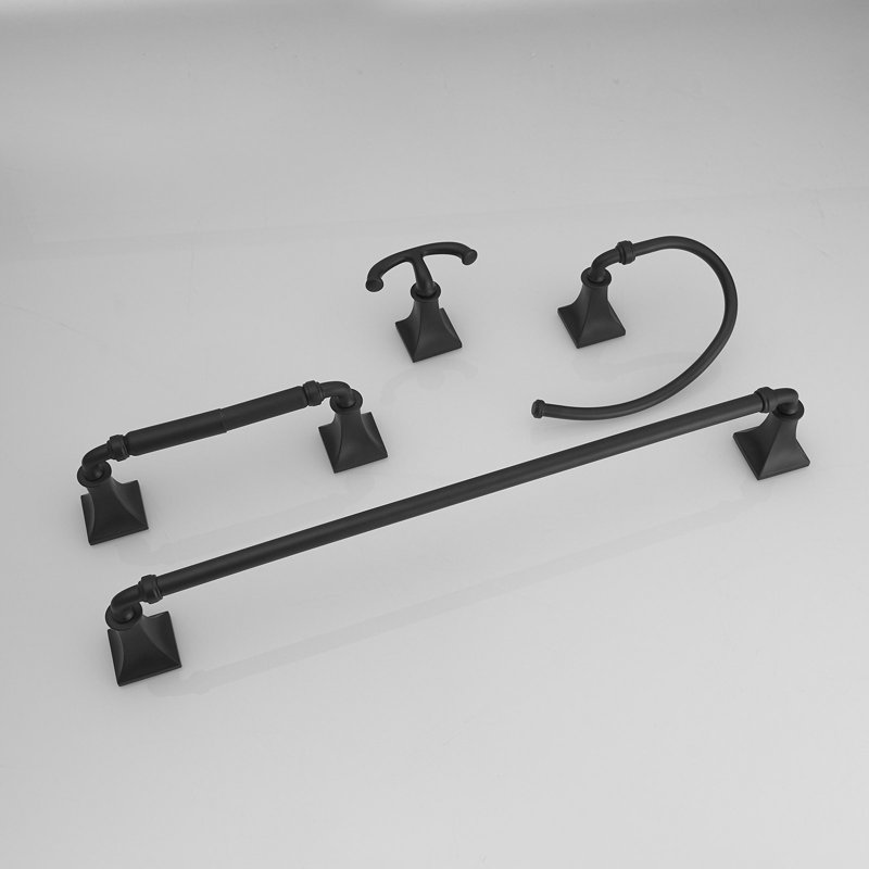 4 - Piece Bathroom Hardware Set, Matte Black