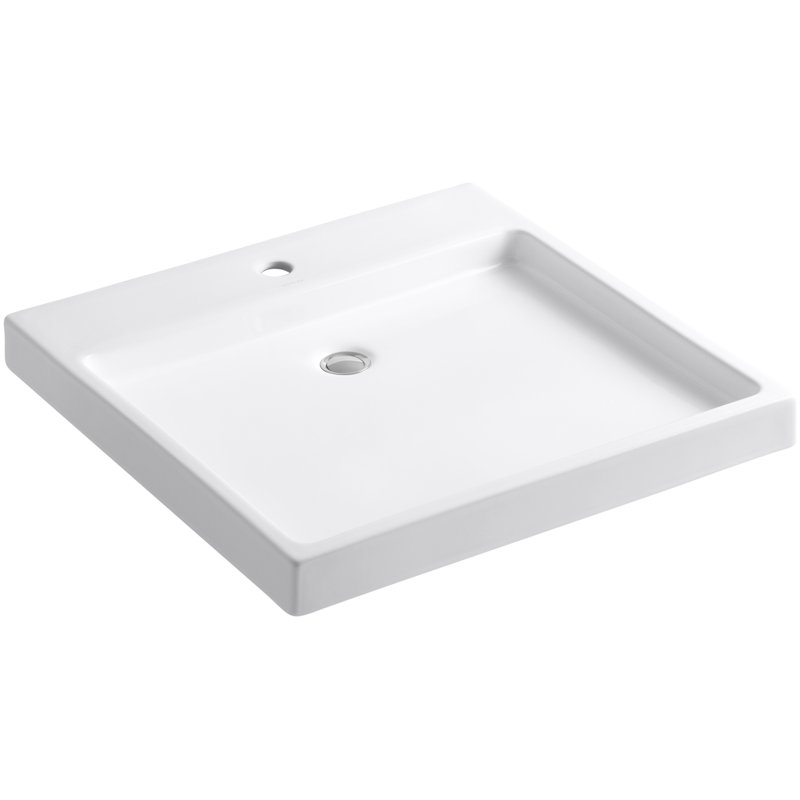 Purist® Ceramic Rectangular Drop-In Bathroom Sink, White, Single