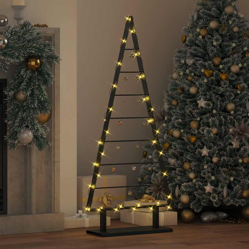  Metal Christmas Tree with Stand steel, 4.1' H, Black