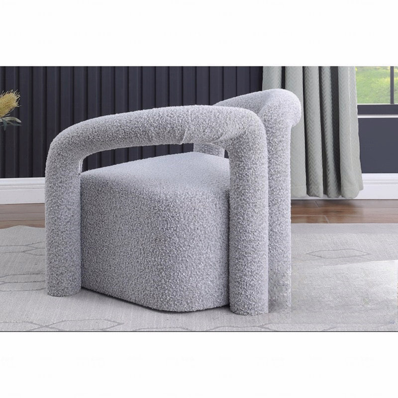Chaise d'appoint - Fauteuil rembourré de style moderne / contemporain en tissu Boucle