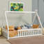 Lit simple, plancher en forme de tente, avec garde-corps, lattes-587513081