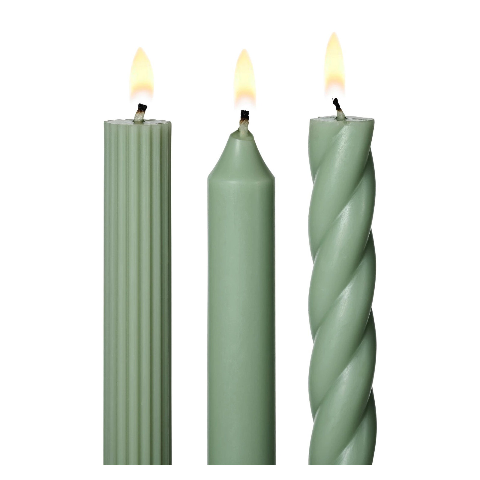 ILLUME Beautifully Done Unscented Assorted Candle Tapers 3-Pack, Hinoki Sage