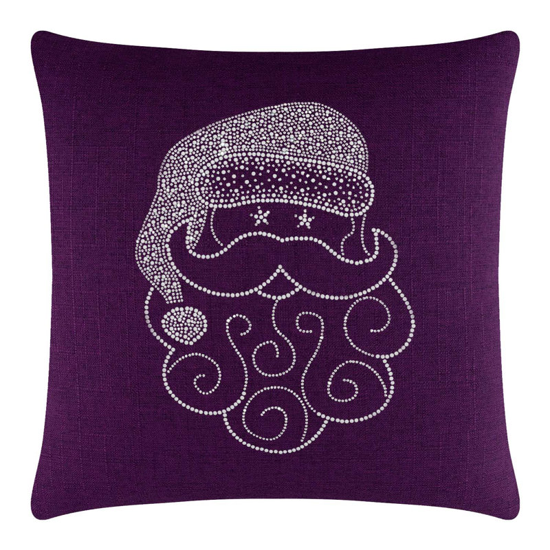 Coussin Sparkles Home Conception de Noël des Fêtes | Insertion de plumes | Lavable à la machine, Carré 16 po, Mauve