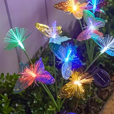 Butterfly solar courtyard ground mounted lights