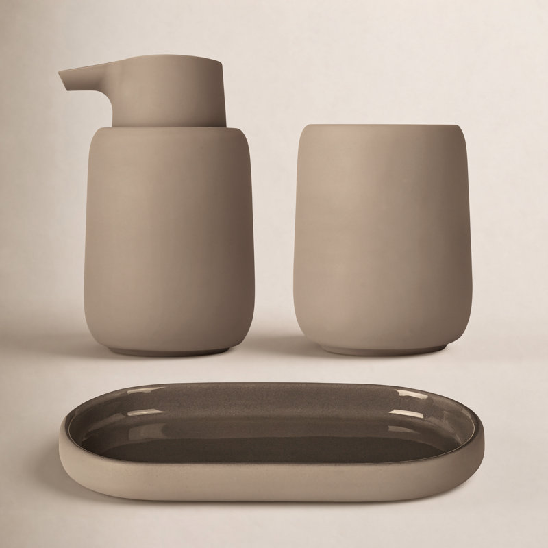 SONO Bathroom Accessory Set, Tan