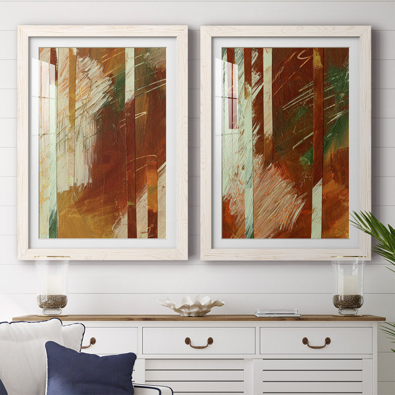 «Wheaten I Wheaten I», reproduction de cadre photo sur toile 2 pièces, H 27,5 po x l 75 po x P 1,5 po, Toile avec cadre blanc