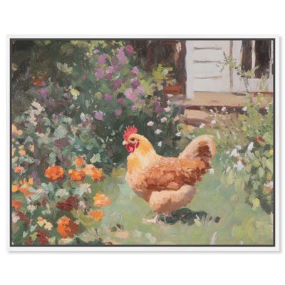 «Farmhouse Hen II», reproduction d'art sur toile par Art Remedy