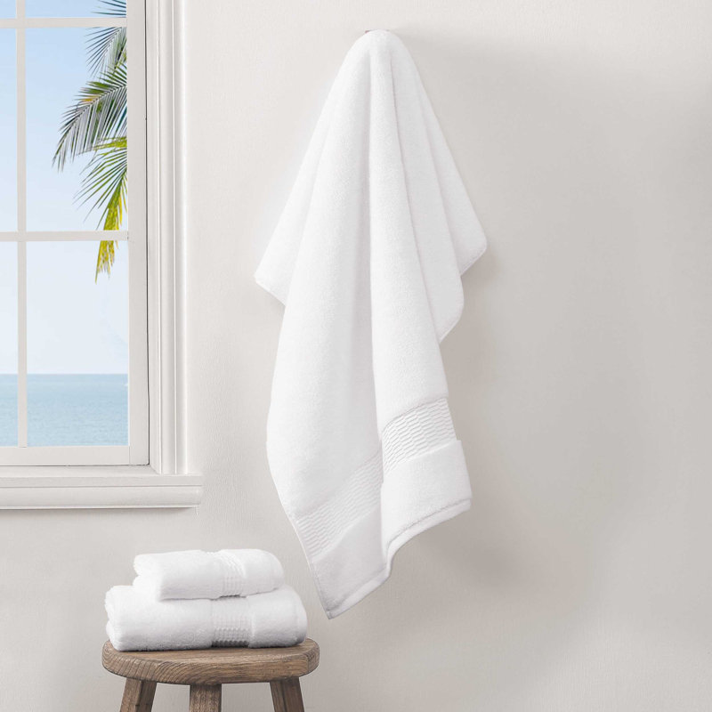 Tommy Bahama Long Branch Cotton 3 Piece Towel Set, White