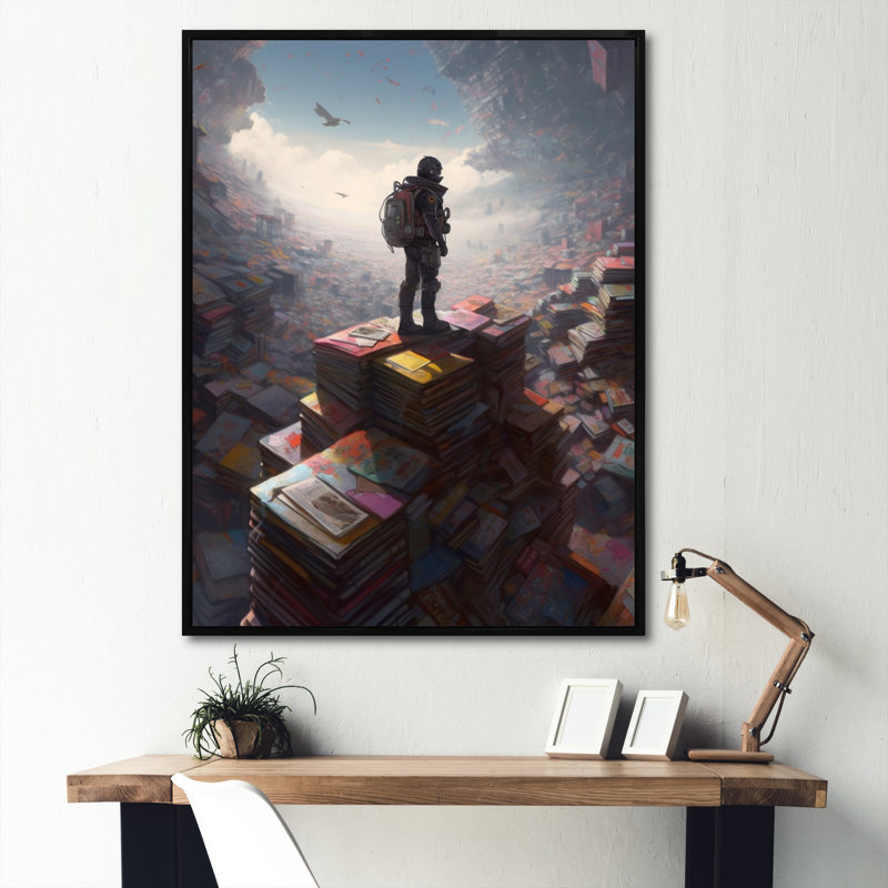 Dreamy Office II sur toile, H 32 po x l 24 po x P 1 po, Cadre flottant noir