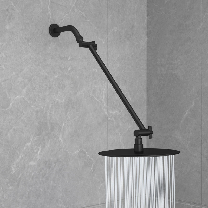 Extension de bras de douche 4 pouces à angle réglable en acier inoxydable, Noir mat