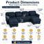 Canapé modulaire en U à 4 places avec 2 repose-pieds Burwell Cloud Couch-133336206