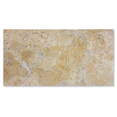 Carreau de marbre naturel beige 12 po x 24 po pour plancher et mur, pierre véritable, cuir poli, poli, cuir et finitions texturées FS, 4 pièces par boîte
