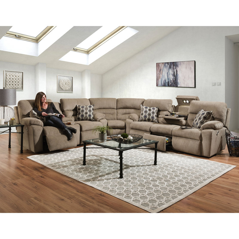 Canapé modulaire en cuir 3 pièces Purvis