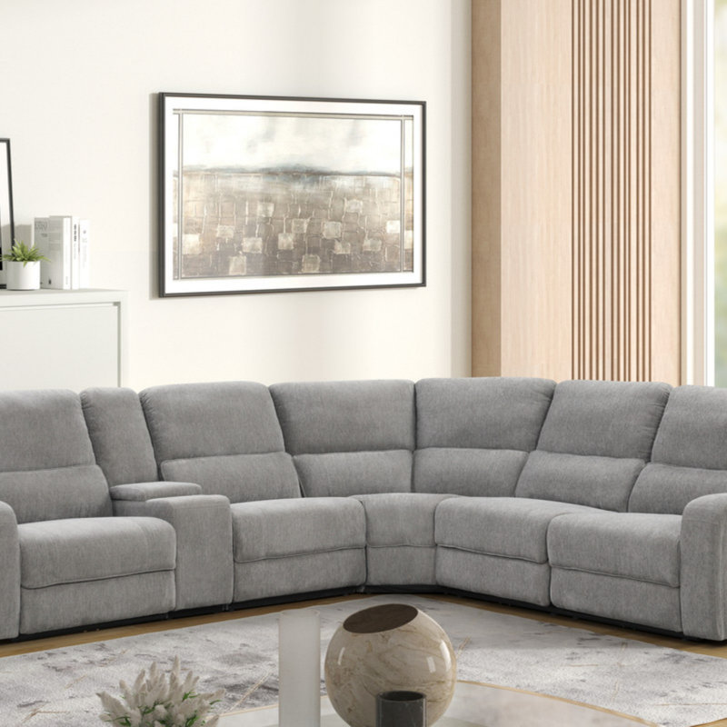 Canapé modulaire inclinable électrique en chenille de 114 po de largeur avec appui-tête électrique Anthony