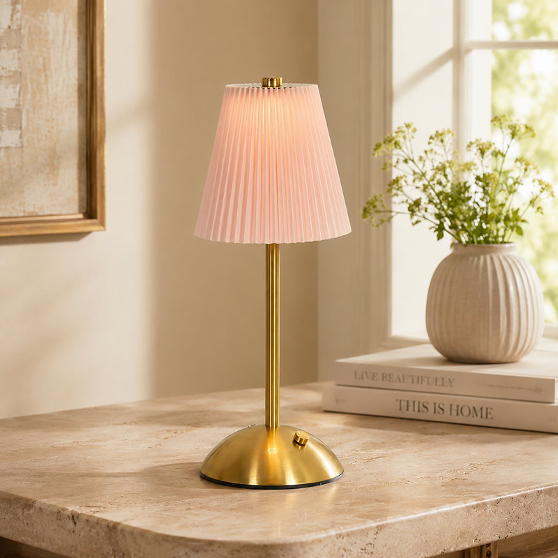 Lampe de table de style transitionnel à intensité variable, 1 lumière, avec tissu texturé et forme conique, idéale pour les chambres de location de vacances haut de gamme (lot de 2).