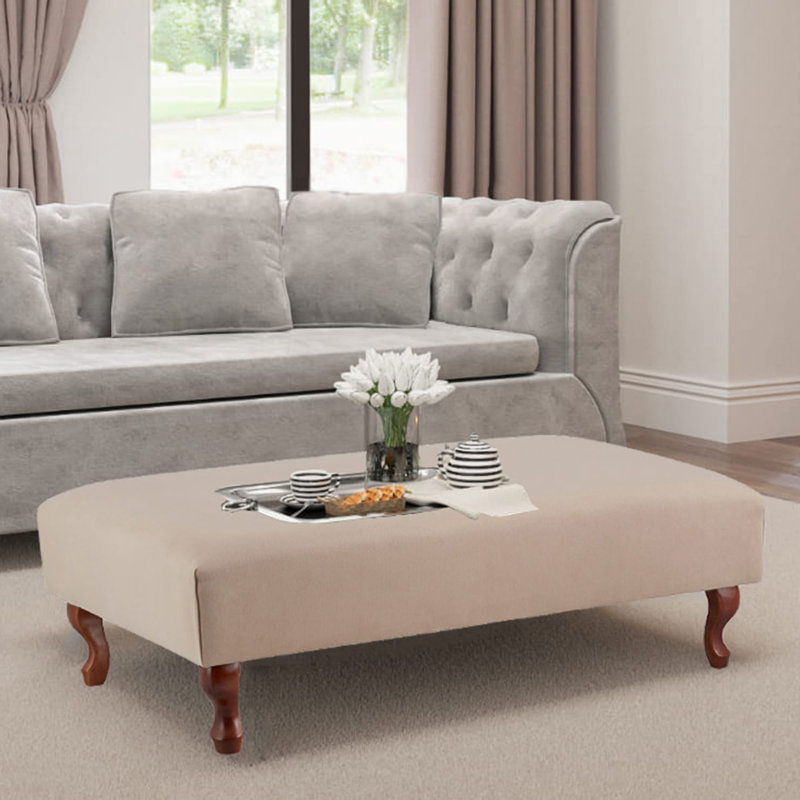 Almontiser 100cm Wide Velvet Rectangle Cocktail Ottoman