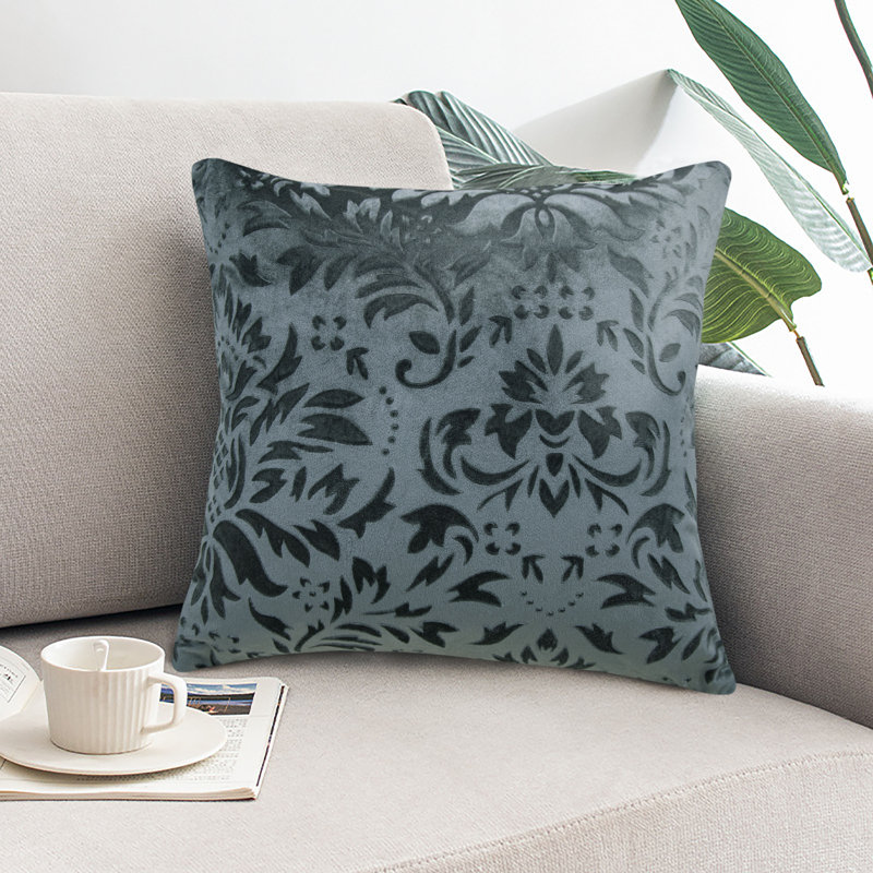 Greigsville Damask Square Cushion, Grey