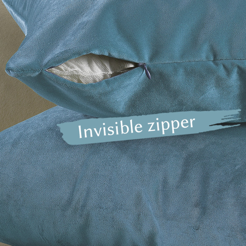 Matte Velvet Pillow Cover, 18" x 18", 38 Sky Blue
