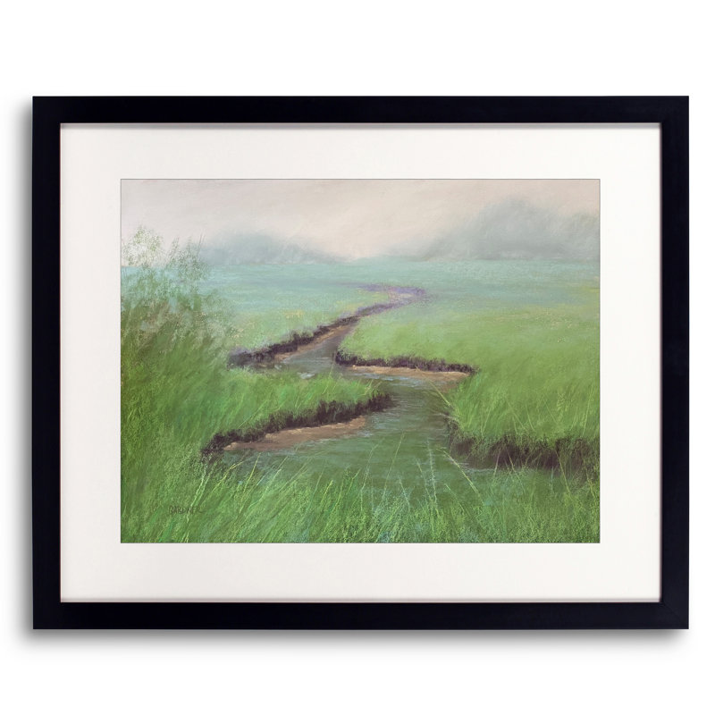 Mist Over The Marsh Print by Dina Gardner, Black Framed Paper, 16" H x 20" W
