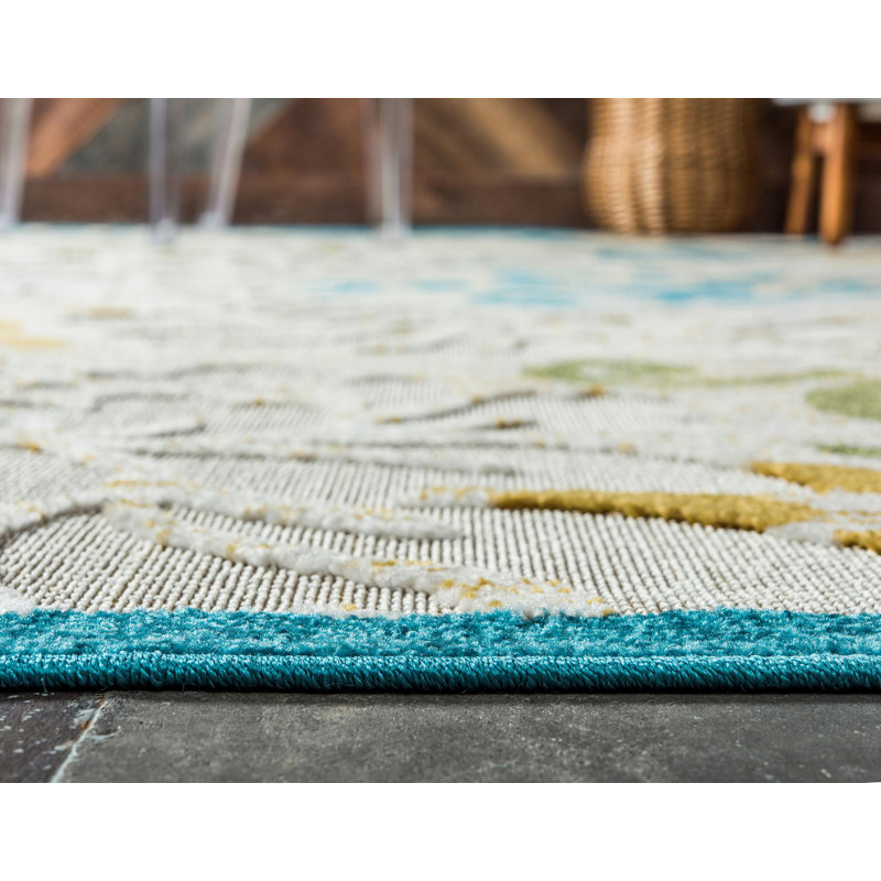 Fidela Abstract Indoor / Outdoor Rug, Rectangle 4'1" x 6'1"