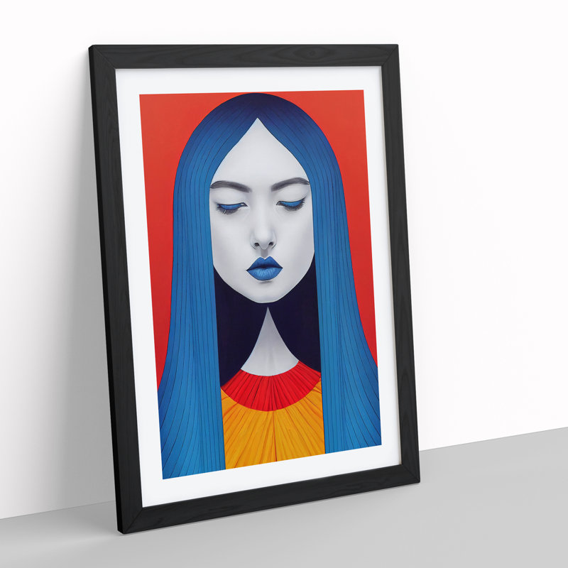 Abstract Face of a Woman No.1 - Framed Print, Black, 34cm H x 25cm W x 2cm D