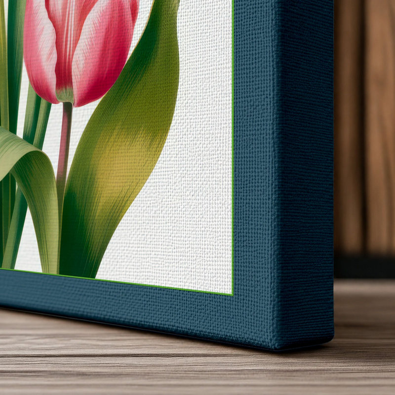 Garden Botanical - Wrapped Canvas, 18x12 - 45.7 x 30.5 cm, Teal Border