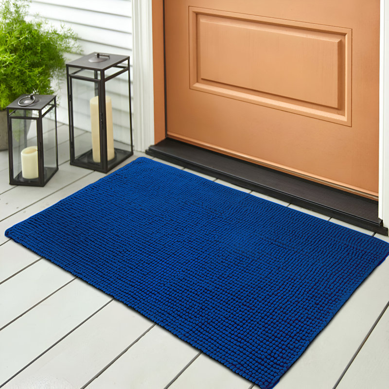  Non-Slip Indoor Door Mat, Navy, 40cm W x 60cm L