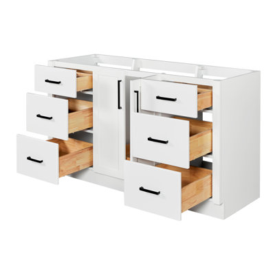 Ariel Loren 60 Inch Single Sink Base Cabinet in White