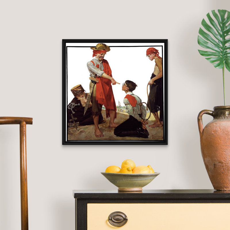 «Cousin Reginald Plays Pirates», art mural sur toile, Cadre flottant noir, H 22 po x l 22 po x P 1,75 po