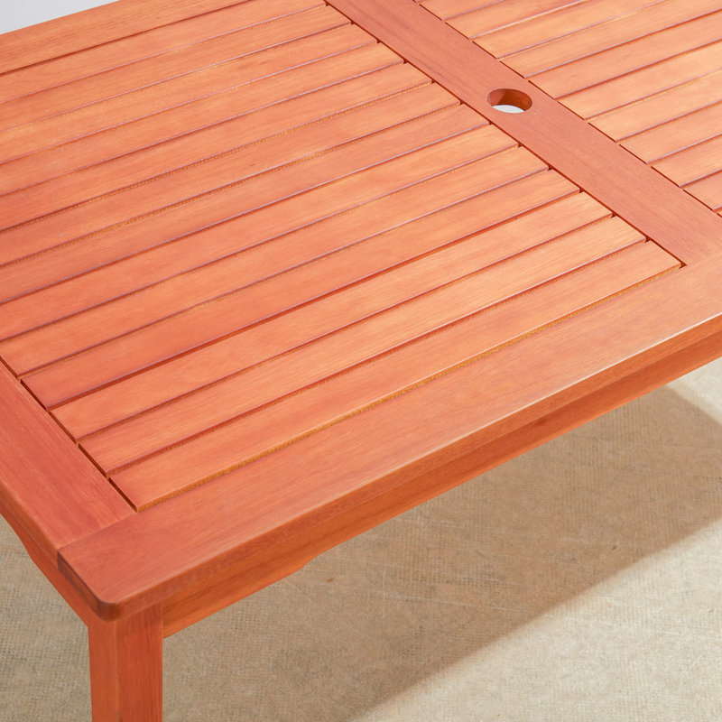Charmante table de salle à manger en bois rustique pour six personnes, résistante aux intempéries et élégante, Bois naturel