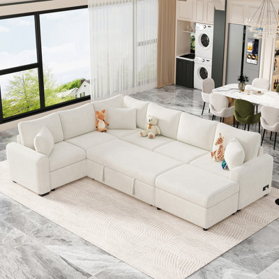 Divan-lit modulaire avec canapé-lit de rangement de 112,2 po