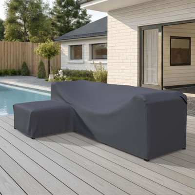 Housse pour canapé modulaire de patio en L de 95,5 po de largeur avec repose-pieds attaché Olen