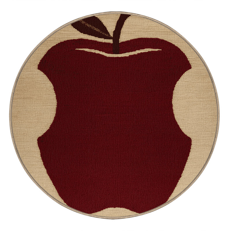  Tapis lavable pomme rouge délicieux fruits, Rectangulaire 2 pi x 3 pi