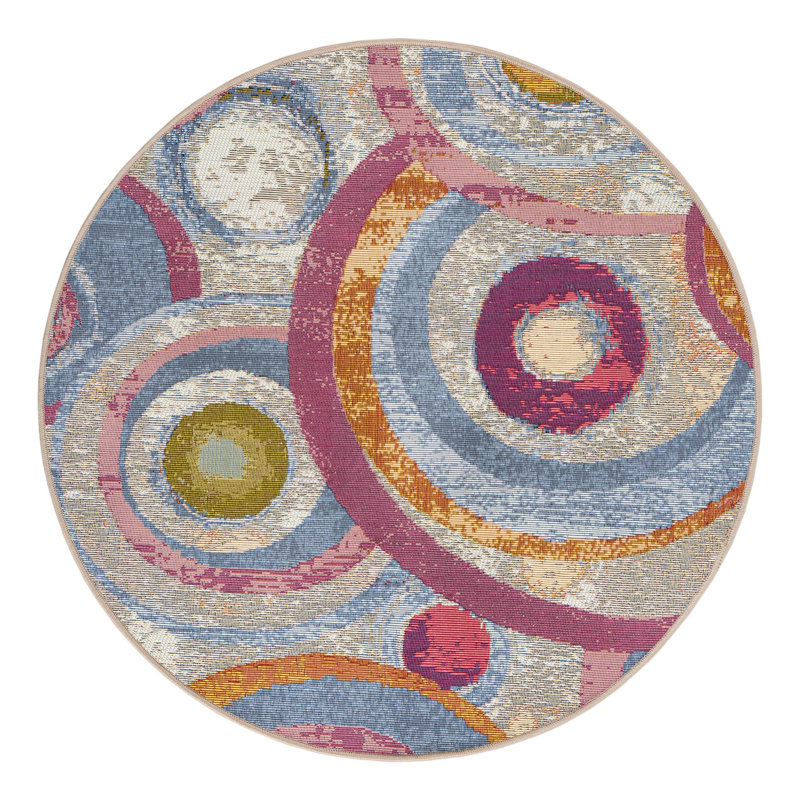 Keazia Indoor/Outdoor Area Rug, Round 3'1"