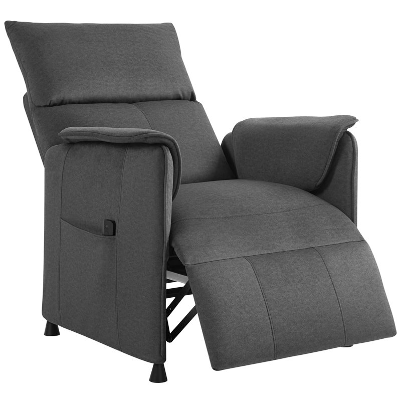 80cm Wide Velvet Standard Recliner, Black