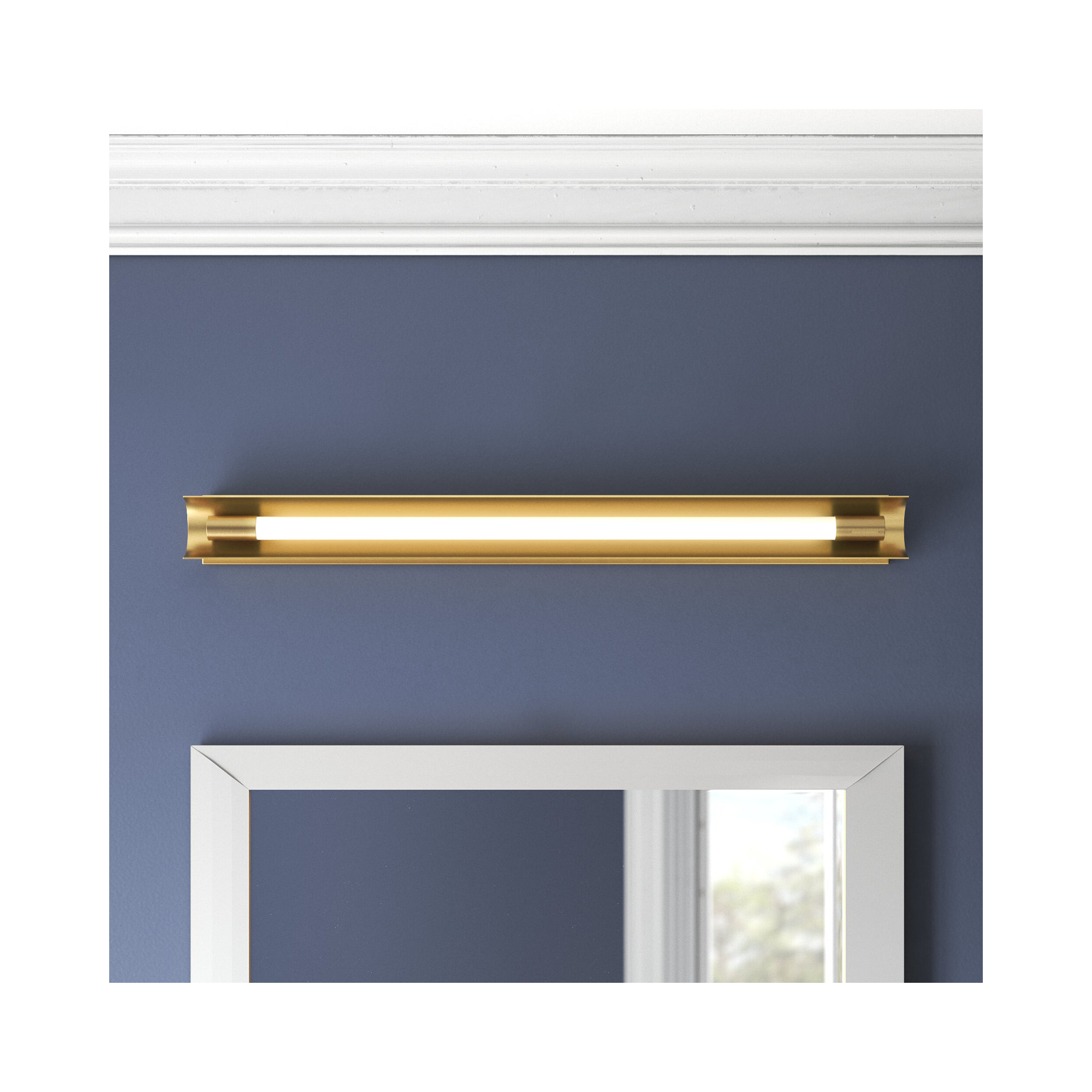 Marine Single Dimmable LED Bath Bar, Burnished Brass