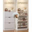Armoire de rangement à chaussures à 3 niveaux avec tiroirs rabattables, organisateur de chaussures autoportant 18 paires de l 23,6 po pour vestibule-1169348661-1169348660