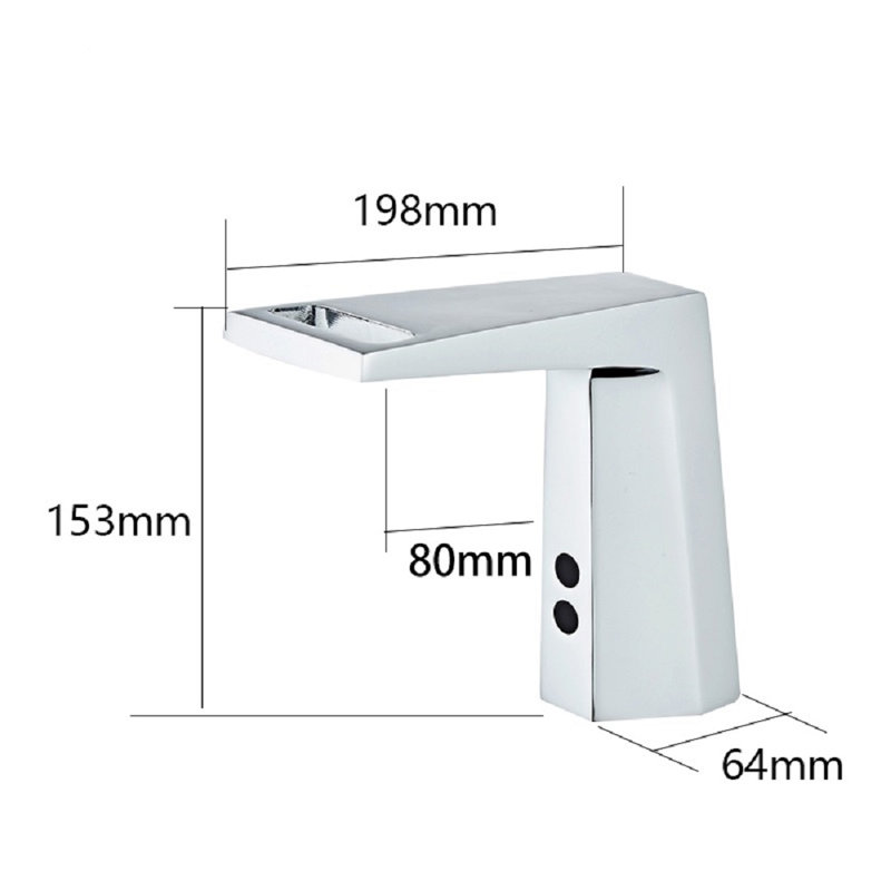 BathSelect Melun Chrome Finish Commercial Automatic Touchless Sensor Faucet – Deck Mount, Infrared Motion-Activated, ADA Compliant, Water-Saving Design