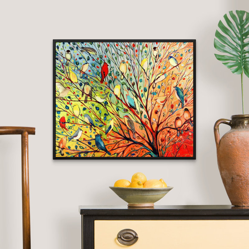 «Twenty Seven Birds», reproduction d'impression, Impression encadrée sans passe-partout, H 22 po x l 26 po, Noir